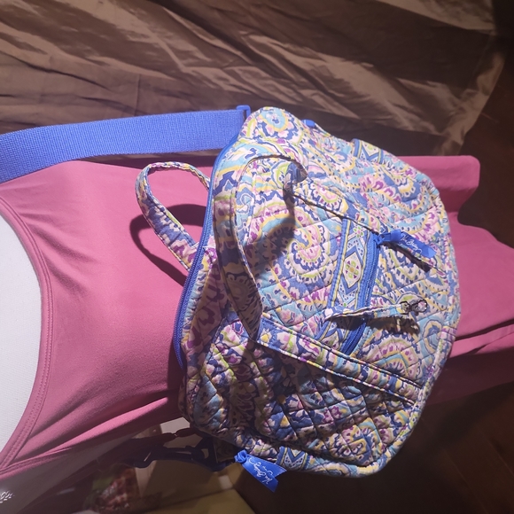 Vera Bradley Tote Bag or Crossbody Bag, Size: Large Blue Multi-Colored - Picture 15 of 16